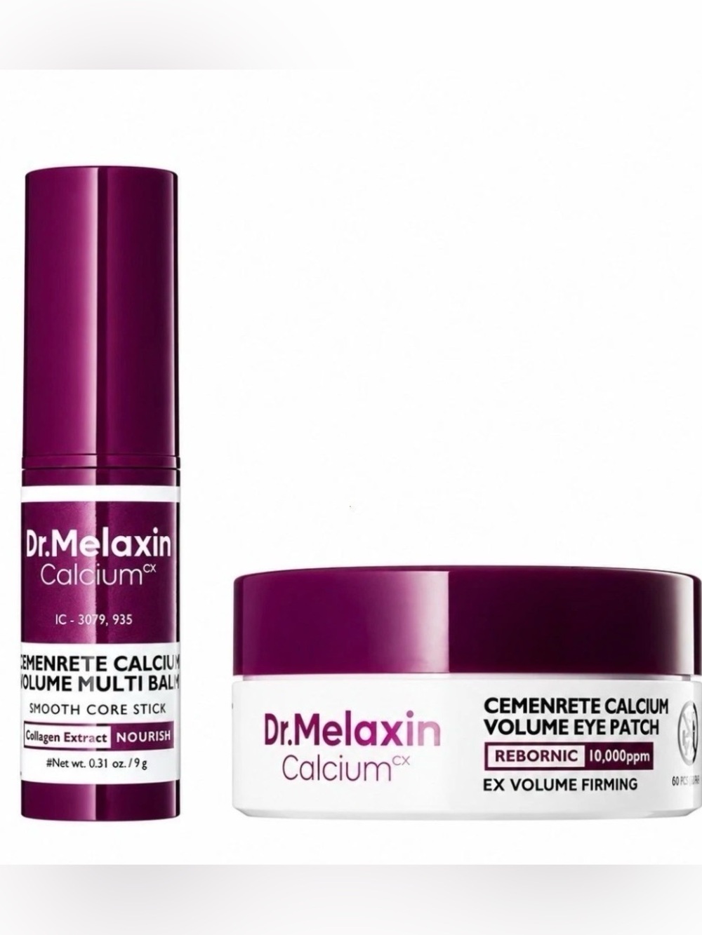 Dr.Melaxin Calcium Volume Multi Balm Stick & Eye Patch Firming 60ct Skincare Set